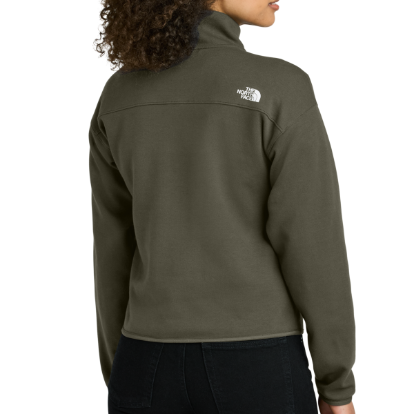 The North Face Women's Double Knit 1/2 Zip Fleece, New Taupe Green, Back view