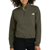 The North Face Women's Double Knit 1/2 Zip Fleece, New Taupe Green, Front view