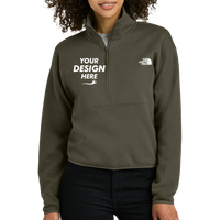 The North Face Women's Double Knit 1/2 Zip Fleece, New Taupe Green, Front view, Mockup