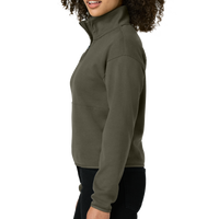 The North Face Women's Double Knit 1/2 Zip Fleece, New Taupe Green, Left Sleeve view