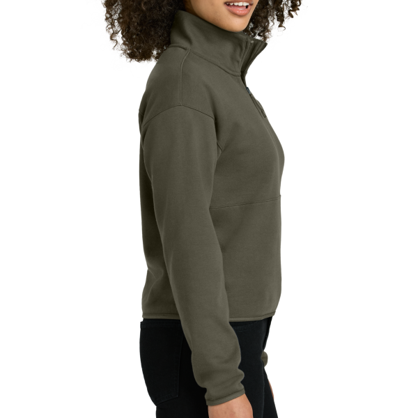 The North Face Women's Double Knit 1/2 Zip Fleece, New Taupe Green, Right Sleeve view