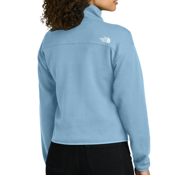 The North Face Women's Double Knit 1/2 Zip Fleece, Steel Blue, Back view
