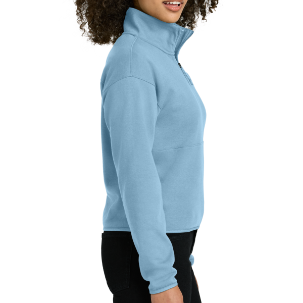 The North Face Women's Double Knit 1/2 Zip Fleece, Steel Blue, Right Sleeve view
