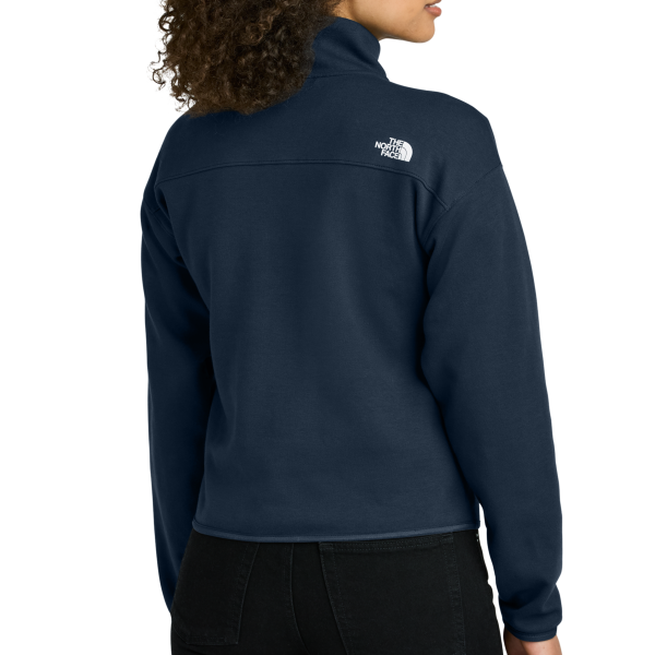 The North Face Women's Double Knit 1/2 Zip Fleece, Summit Navy, Back view