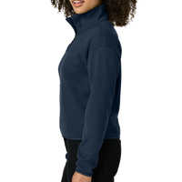 The North Face Women's Double Knit 1/2 Zip Fleece, Summit Navy, Left Sleeve view