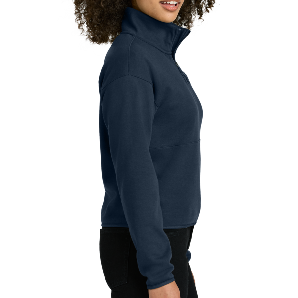 The North Face Women's Double Knit 1/2 Zip Fleece, Summit Navy, Right Sleeve view