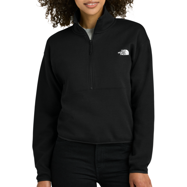 The North Face Women's Double Knit 1/2 Zip Fleece, Tnf Black, Front view