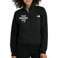 The North Face Women's Double Knit 1/2 Zip Fleece, Tnf Black, Front view, Mockup