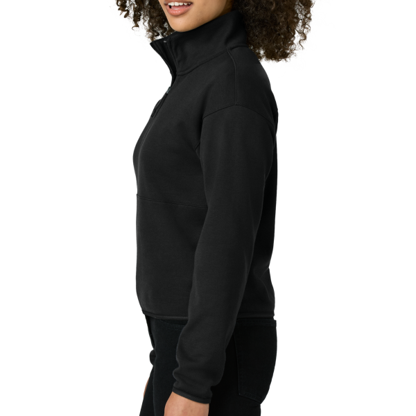 The North Face Women's Double Knit 1/2 Zip Fleece, Tnf Black, Left Sleeve view