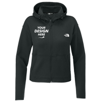 The North Face Women's Double Knit Full Zip Hoodie, Asphalt Grey / Asphalt Grey, Front view, Mockup