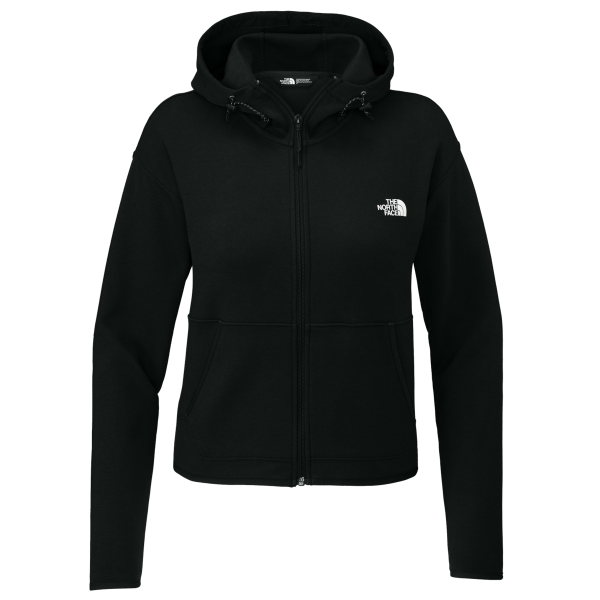 The North Face Women's Double Knit Full Zip Hoodie, Tnf Black / Tnf Black, Front view