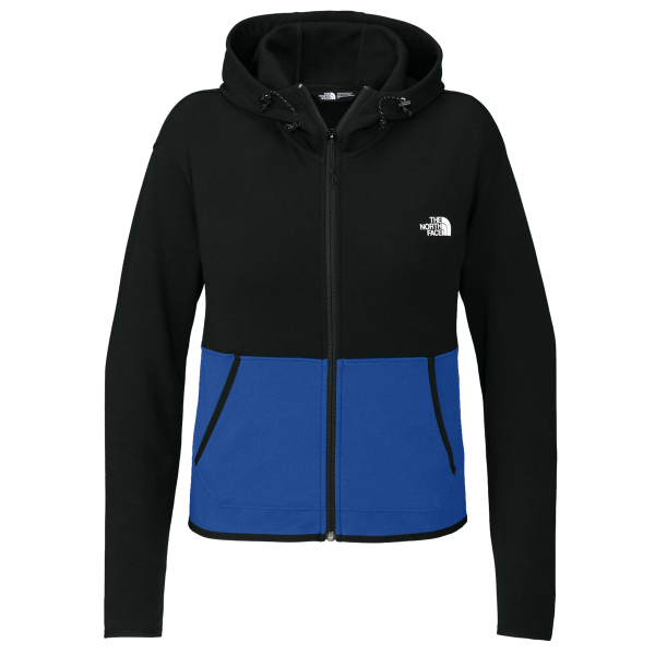 The North Face Women's Double Knit Full Zip Hoodie, Tnf Blue / Tnf Black, Front view