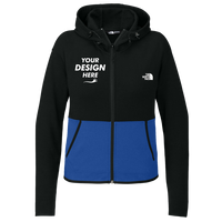The North Face Women's Double Knit Full Zip Hoodie, Tnf Blue / Tnf Black, Front view, Mockup