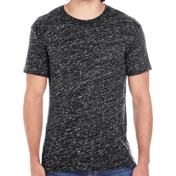 Threadfast Apparel Men's Blizzard Jersey T-Shirt, Black Blizzard, Front view