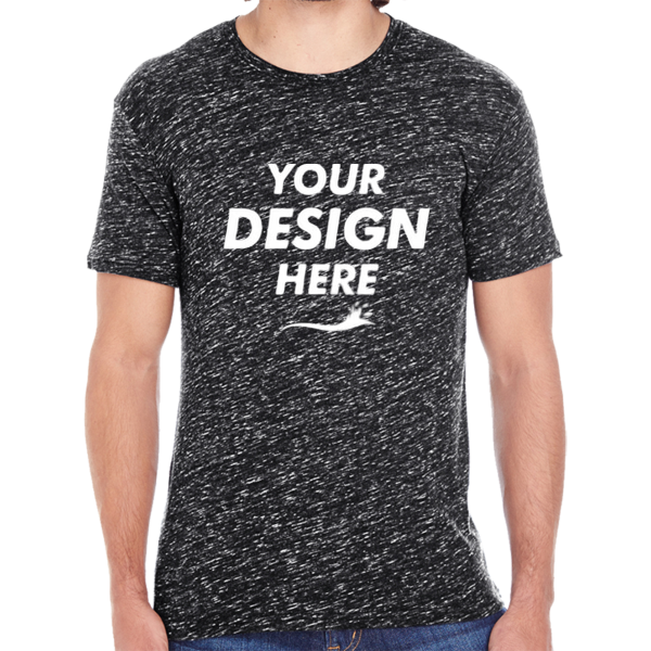 Threadfast Apparel Men's Blizzard Jersey T-Shirt, Black Blizzard, Front view, Mockup