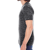 Threadfast Apparel Men's Blizzard Jersey T-Shirt, Black Blizzard, Left Sleeve view
