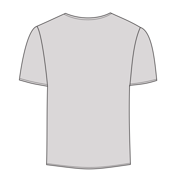 Threadfast Apparel Men's Blizzard Jersey T-Shirt, Silver Blizzard, Back view