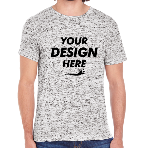Threadfast Apparel Men's Blizzard Jersey T-Shirt, Silver Blizzard, Front view, Mockup