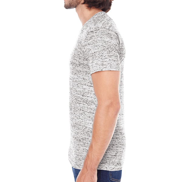 Threadfast Apparel Men's Blizzard Jersey T-Shirt, Silver Blizzard, Left Sleeve view