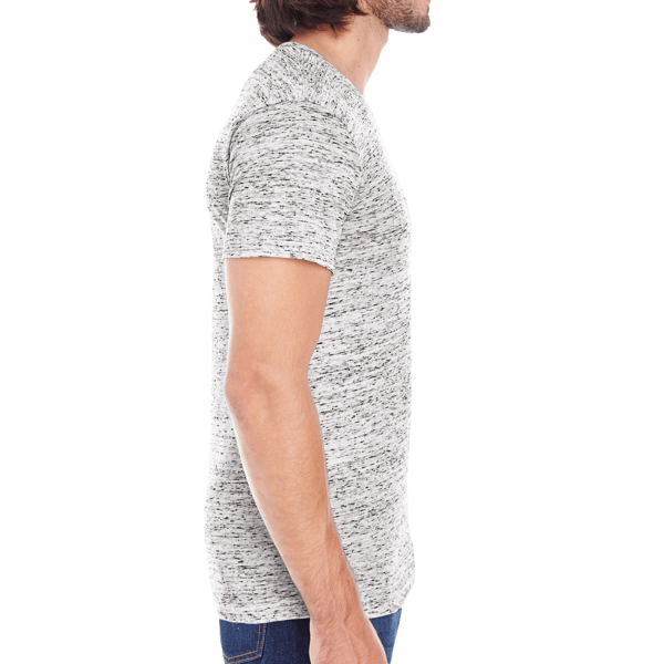 Threadfast Apparel Men's Blizzard Jersey T-Shirt, Silver Blizzard, Right Sleeve view