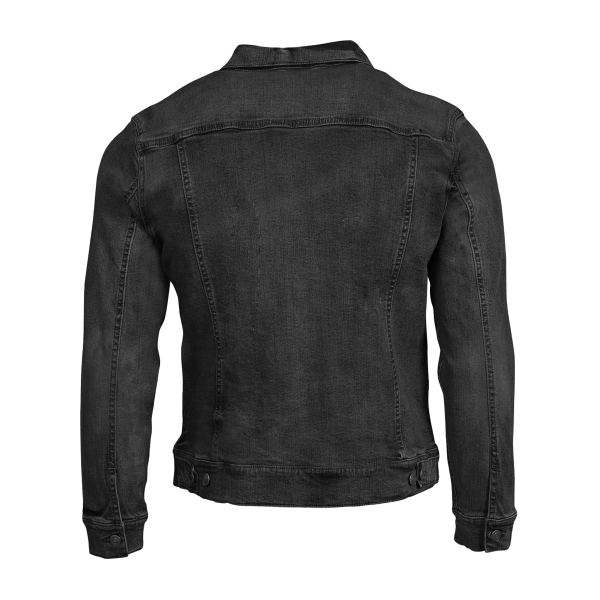 Threadfast Apparel Unisex Denim Jacket, Black Denim, Back view