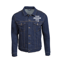 Threadfast Apparel Unisex Denim Jacket, Classic Denim, Front view, Mockup