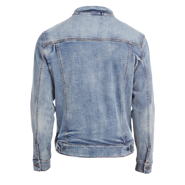 Threadfast Apparel Unisex Denim Jacket, Light Denim, Back view
