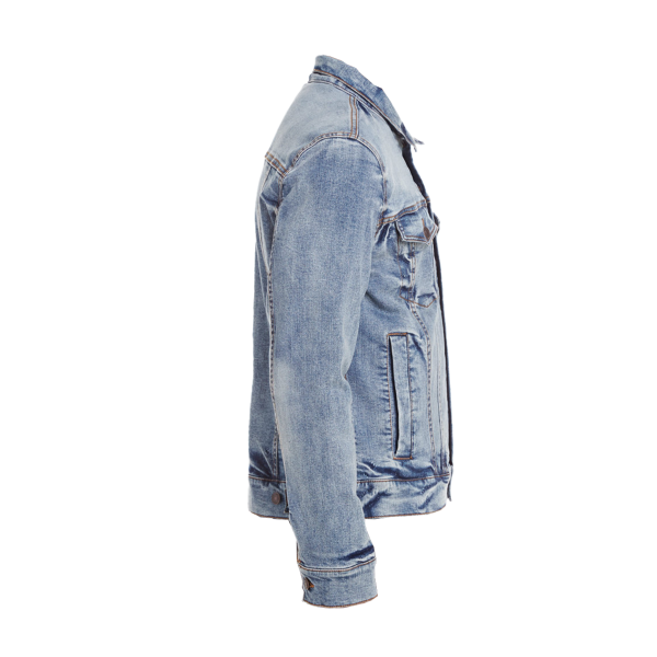 Threadfast Apparel Unisex Denim Jacket, Light Denim, Right Sleeve view