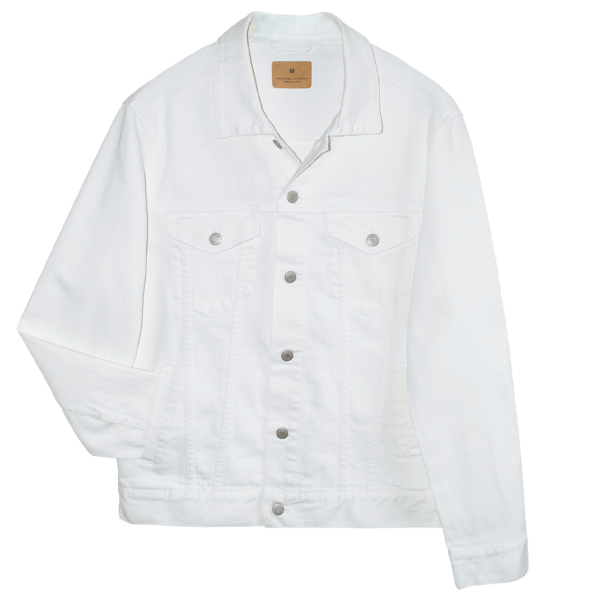 Threadfast Apparel Unisex Denim Jacket, Off White Denim, Front view