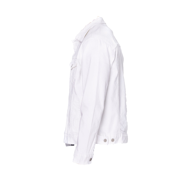 Threadfast Apparel Unisex Denim Jacket, Off White Denim, Left Sleeve view