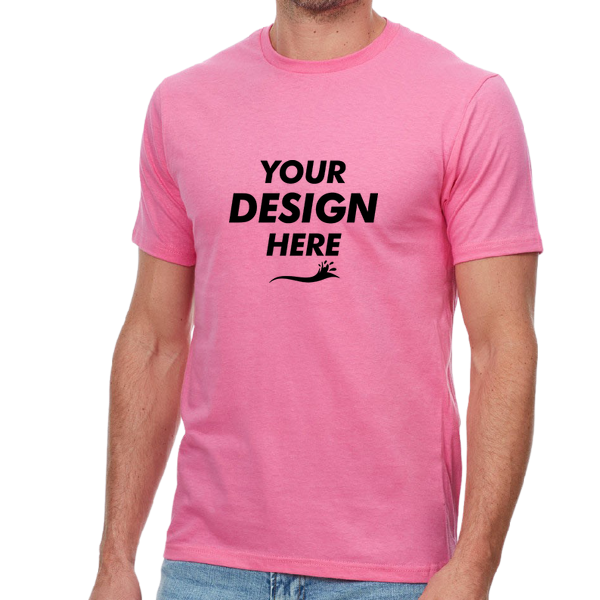 Threadfast Apparel Unisex Epic T-Shirt, Bright Pink, Front view, Mockup