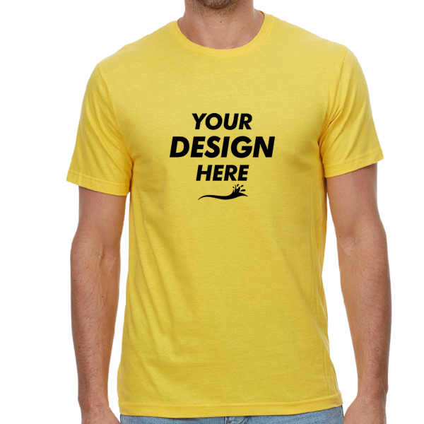 Threadfast Apparel Unisex Epic T-Shirt, Bright Yellow, Front view, Mockup