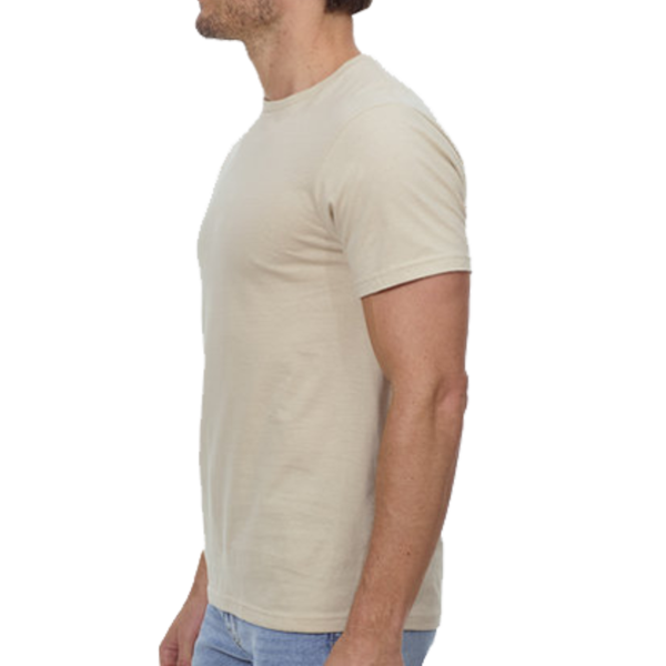 Threadfast Apparel Unisex Epic T-Shirt, Cream, Left Sleeve view