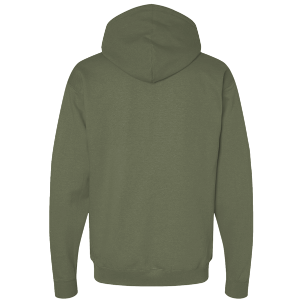 Threadfast Apparel Unisex Fleece Full-Zip Hooded Sweatshirt, Army, Back view