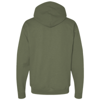 Threadfast Apparel Unisex Fleece Full-Zip Hooded Sweatshirt, Army, Back view