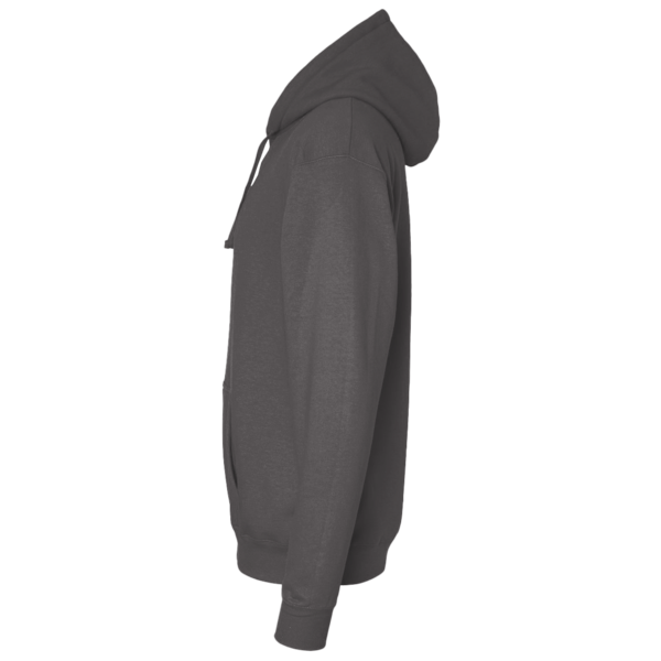 Threadfast Apparel Unisex Fleece Full-Zip Hooded Sweatshirt, Charcoal Heather, Left Sleeve view