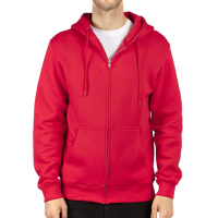 Threadfast Apparel Unisex Fleece Full-Zip Hooded Sweatshirt, Red, Front view