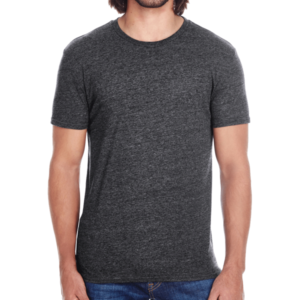Threadfast Apparel Unisex Triblend T-Shirt, Black Triblend, Front view