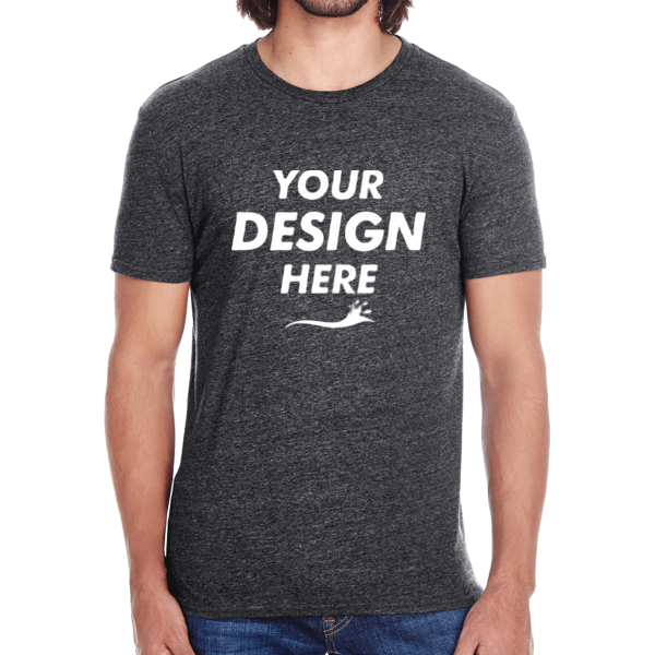 Threadfast Apparel Unisex Triblend T-Shirt, Black Triblend, Front view, Mockup