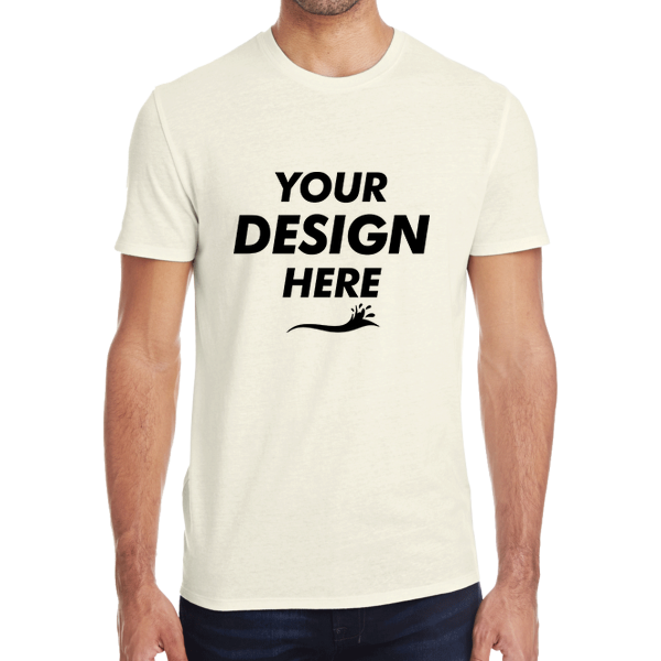 Threadfast Apparel Unisex Triblend T-Shirt, Cream Triblend, Front view, Mockup