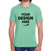 Threadfast Apparel Unisex Triblend T-Shirt, Green Triblend, Front view, Mockup