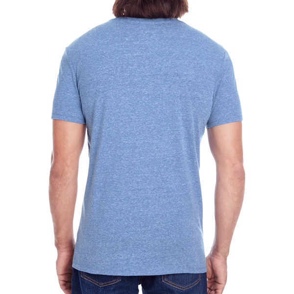 Threadfast Apparel Unisex Triblend T-Shirt, Navy Triblend, Back view