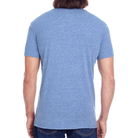 Threadfast Apparel Unisex Triblend T-Shirt, Navy Triblend, Back view