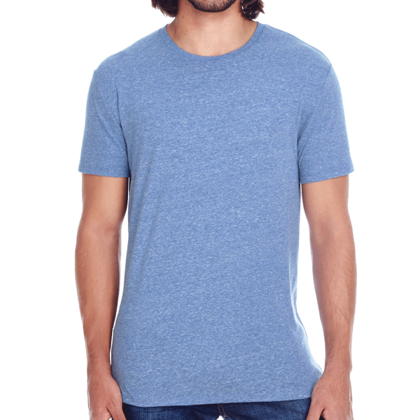 Threadfast Apparel Unisex Triblend T-Shirt, Navy Triblend, Front view