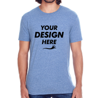 Threadfast Apparel Unisex Triblend T-Shirt, Navy Triblend, Front view, Mockup