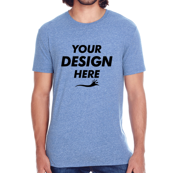 Threadfast Apparel Unisex Triblend T-Shirt, Navy Triblend, Front view, Mockup