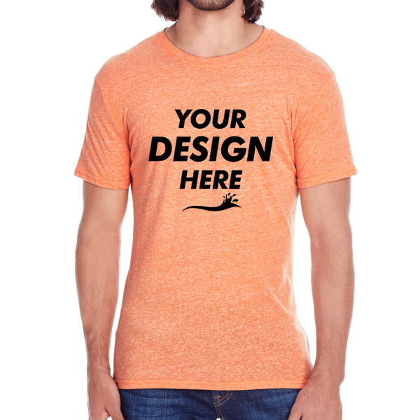 Threadfast Apparel Unisex Triblend T-Shirt, Orange Triblend, Front view, Mockup