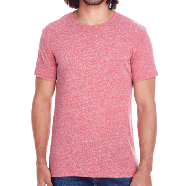 Threadfast Apparel Unisex Triblend T-Shirt, Red Triblend, Front view