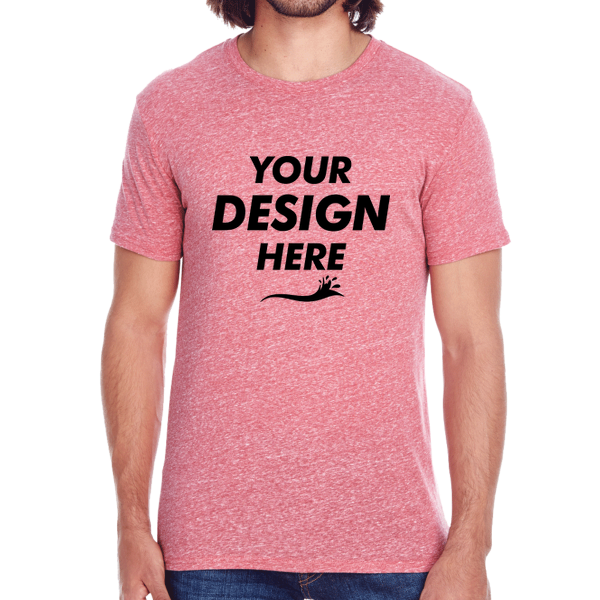 Threadfast Apparel Unisex Triblend T-Shirt, Red Triblend, Front view, Mockup