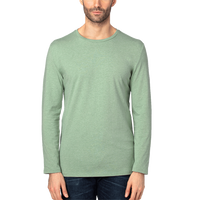 Threadfast Apparel Unisex Ultimate CVC Long Sleeve T-Shirt, Army Heather, Front view